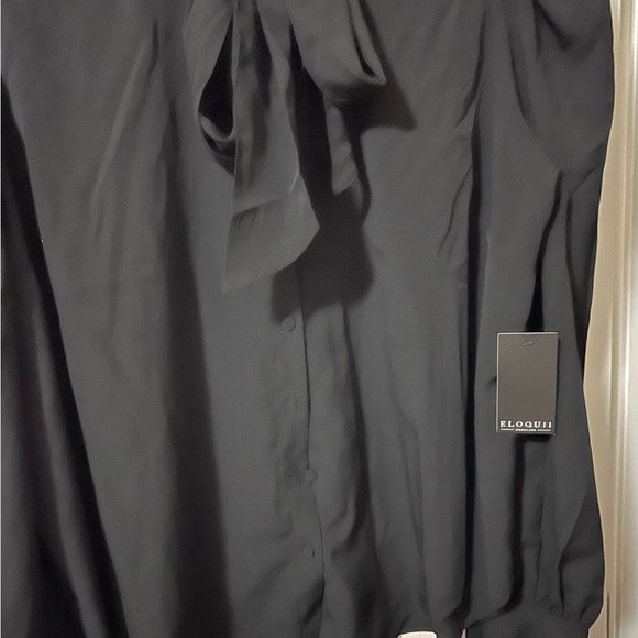 Black Tie front Blouse - Picture 6 of 6